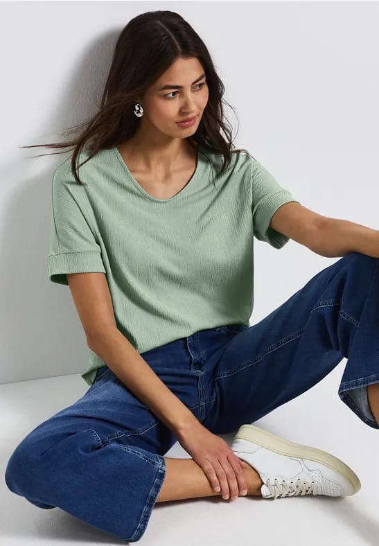 Gestructureerd gemengd shirt