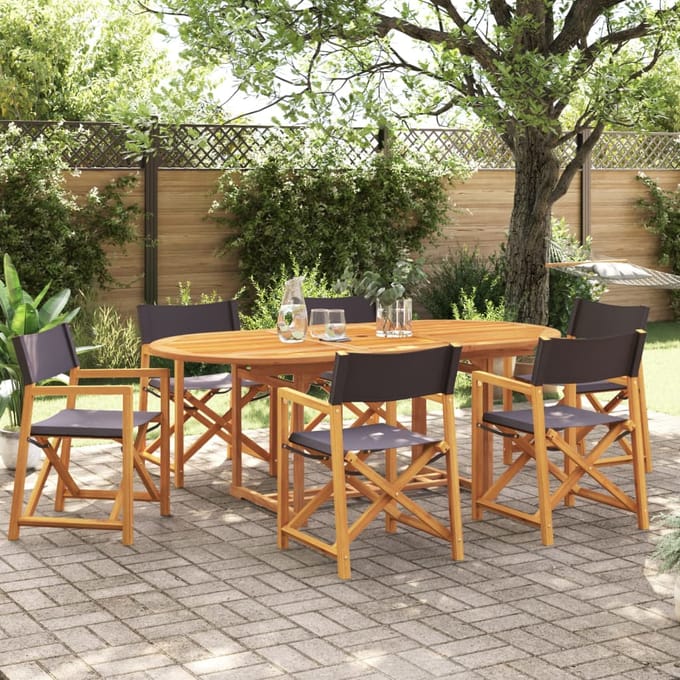 vidaXL - Set - van - 6 - opklapbare - stoelen - in - donkergrijze - stof.