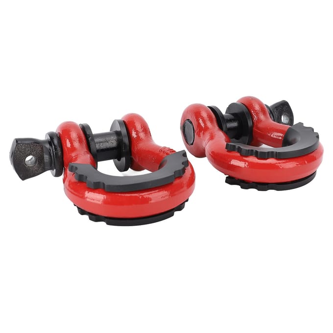 2 Pièces Manille Anneau D 3/4 Pouce Capacité de Charge 8800 LBS Manille de Remorquage Robuste en Acier au Carbone avec red