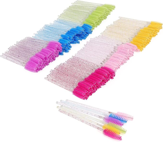 600 Pack Wimperborstels in 6 Kleuren, Mascara Borstels en Applicators voor Wimperextensions en Make-up