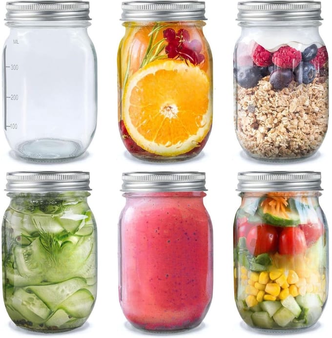 MKSS® Overnight Oats Potjes - Mason Jar - Meusli Beker met Deksel