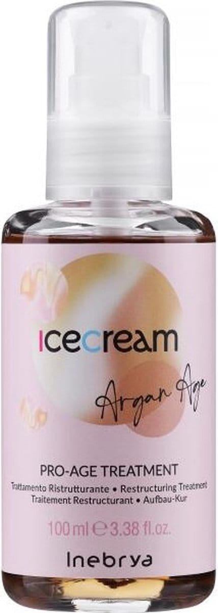 Inebrya, Ice Cream Pro-Age, Huile d'Argan, Traitement Huile pour Cheveux, Restructurant, 100 ml