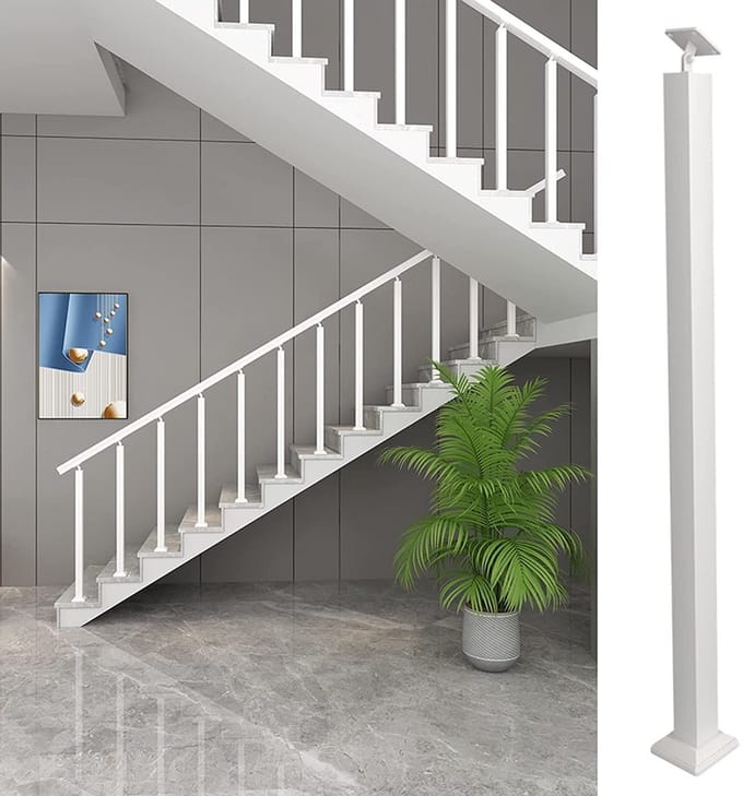 Trap Baluster - Railing Spindel - Trappen Beveiligen - Verstelbare Hoek - 75 cm - Wit