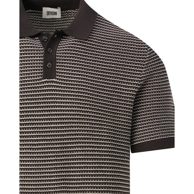 Slim fit gebreide poloshirt in two-tone-uitvoering model 'Triton'