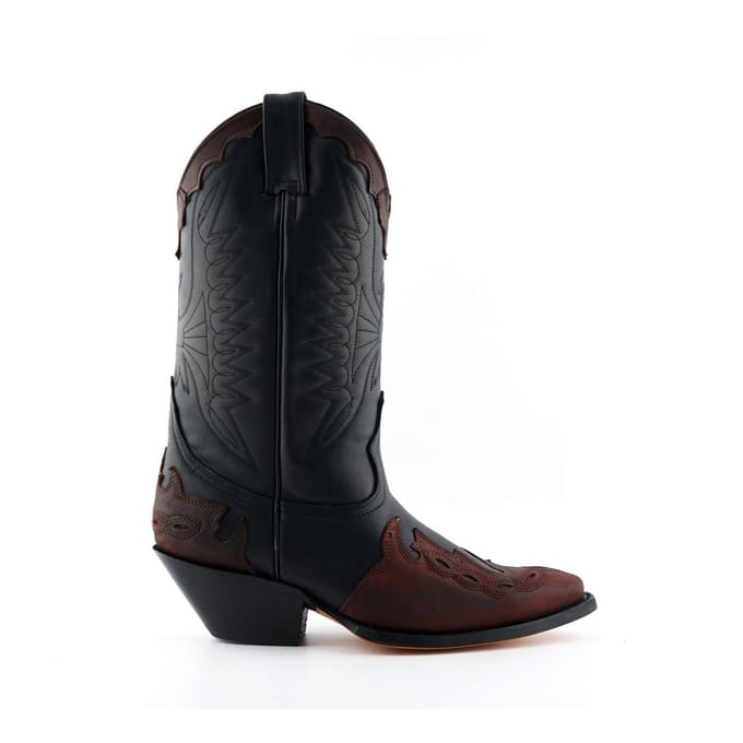 Grinders Unisex zwart/bordeaux lederen cowboylaarzen-Arizona