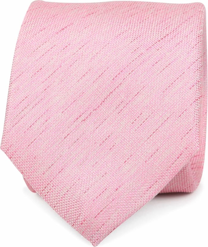 Stropdas Zijde Roze K81-3 - Melange - Heren das