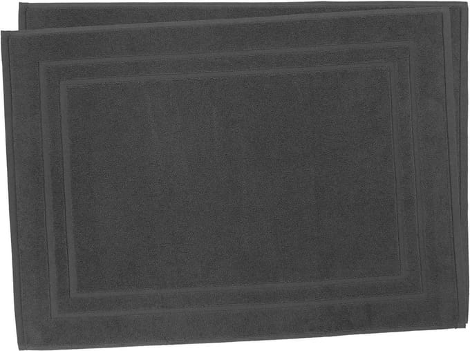 Badmatten - Set van 2 - 50 x 70 cm - 100% katoen - 700 g/m² - Antraciet