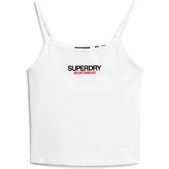 Superdry Sportswear Aansluitend Camitopje met Logo Wit Grootte: 42