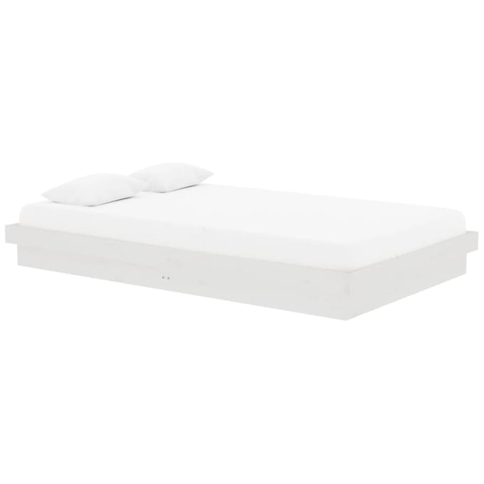 vidaXL - Bedframe - massief - hout - wit - 120x200 - cm