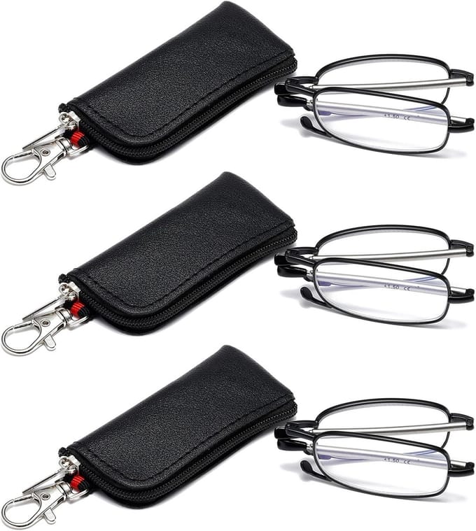 Opvouwbare Leesbril met Sleutelhanger - Compact en Draagbaar voor Man en Vrouw