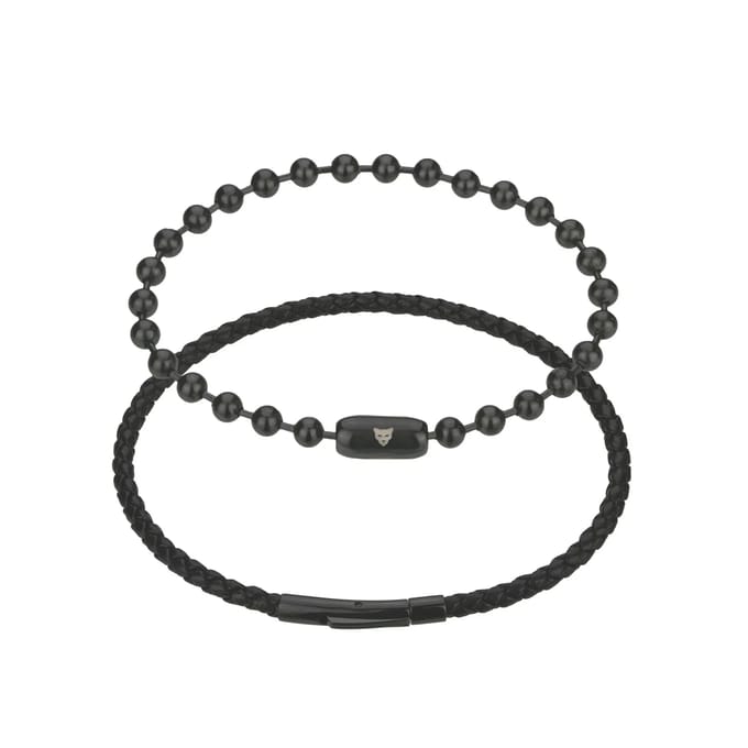 Echte leren/roestvrijstalen armband Marc Lauder