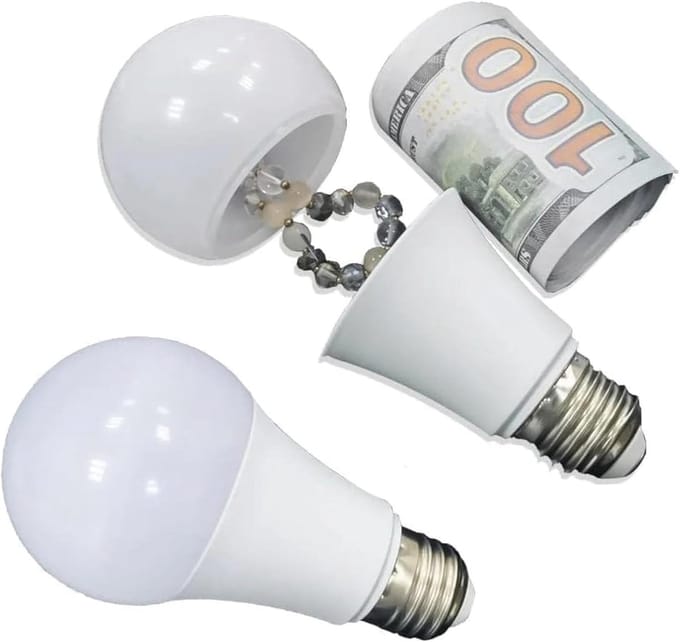 Gloeilamp Kluis - Geheim Compartiment - Waardevolle Spullen Verbergen - Realistische Decoy - 20 Gram Capaciteit - Wit