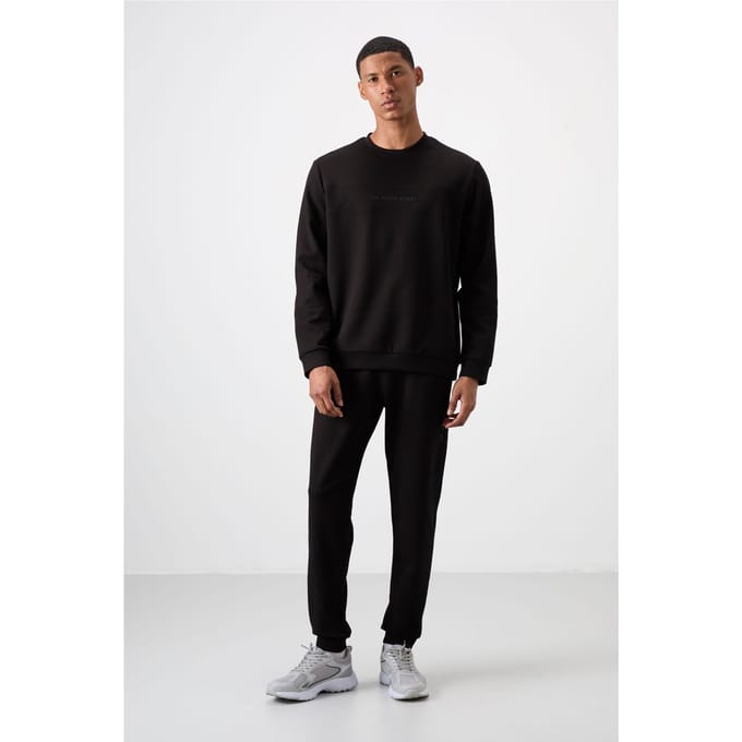 Bedrukt Fleece Sweatshirt en Broek Set