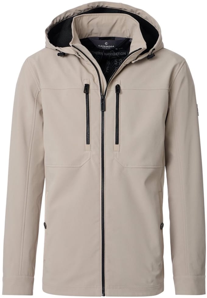 Casa Moda Softshell Jas Met Stretch En Afneembare Capuchon - M