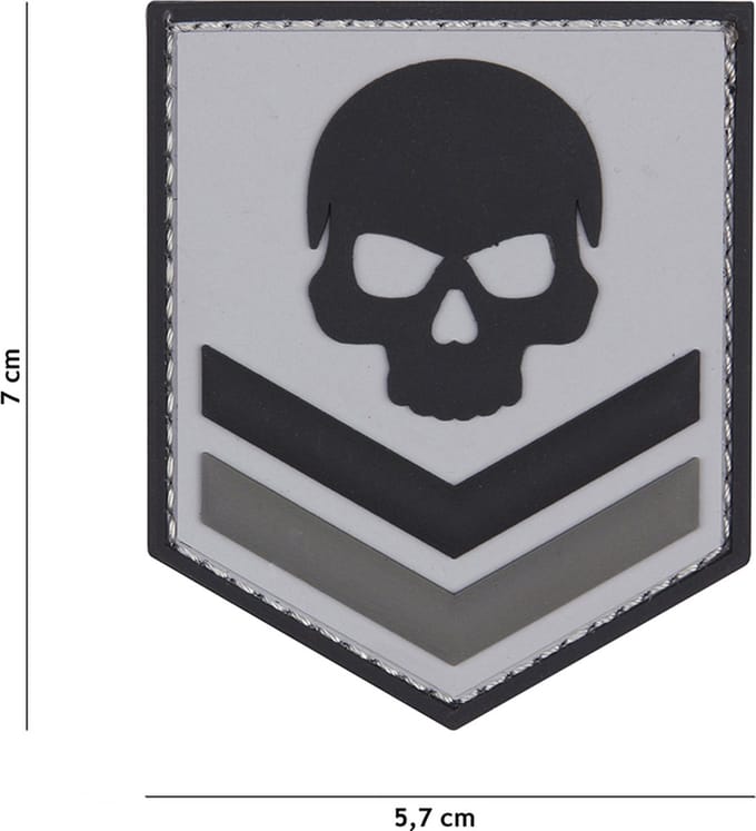 101 Inc Embleem 3D Pvc België Skull Grijs  20029