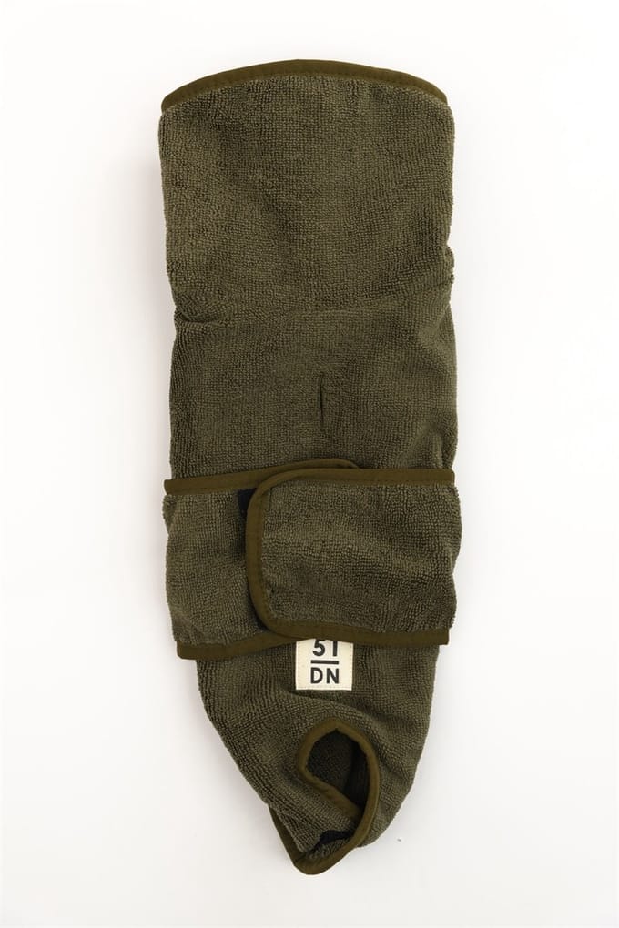 51 Cosy Bathrobe - badjas voor de hond Khaki 24 cm