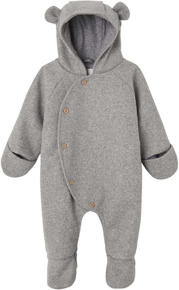 Vertbaudet Overall met capuchon van wol voor baby's met offset opening