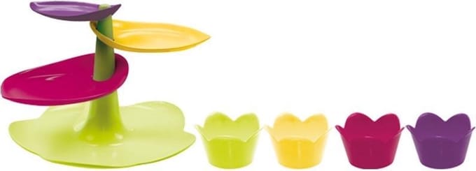 Zak!Designs Sweety Etagere groot met 4 Cupcake Vormpjes - Flora
