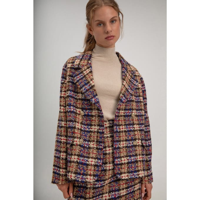 Josephine & Co Sem Blazer Caramel Print Größe: 38 | Blazer Outlet | Damen | Braun