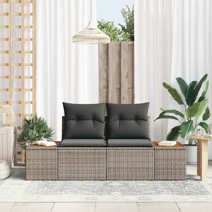 vidaXL - Tuin - Sofa - Grijs - 184 - x - 62 - x - 85cm - poly - rattan