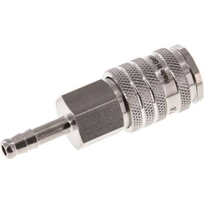 RVS DN 7.8 Luchtkoppeling Snelkoppeling 6 mm Slangpilaar Double Shut-Off