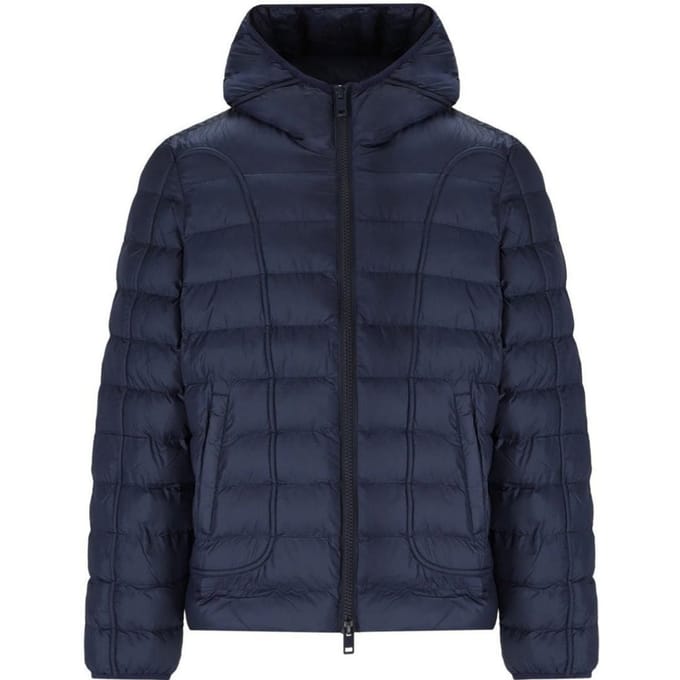 Diesel effen marineblauw gewatteerd jack met capuchon