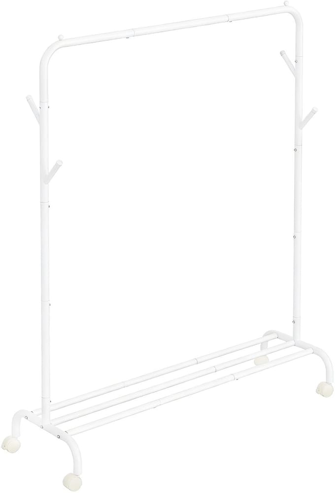 SONGMICS - Kledingrek - Kledingrek op wieltjes - Stalen Buisconstructie - Multifunctioneel