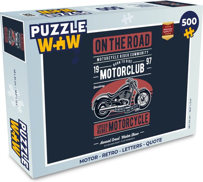 Puzzel Motor - Retro - Letters - Quote - Legpuzzel - Puzzel 500 stukjes