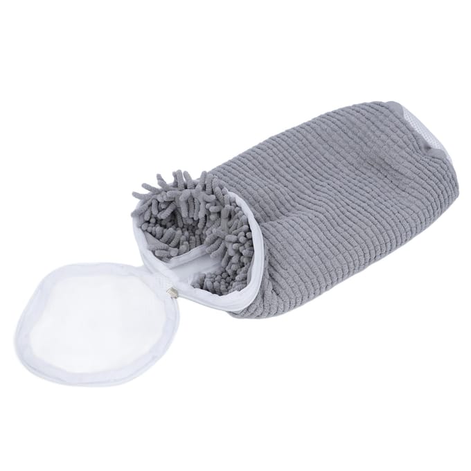 Sac de Lavage pour Chaussures Réutilisable Empêche la Déformation Cylindre Polyester Lave-Linge Linge Sac à Chaussures avec gray