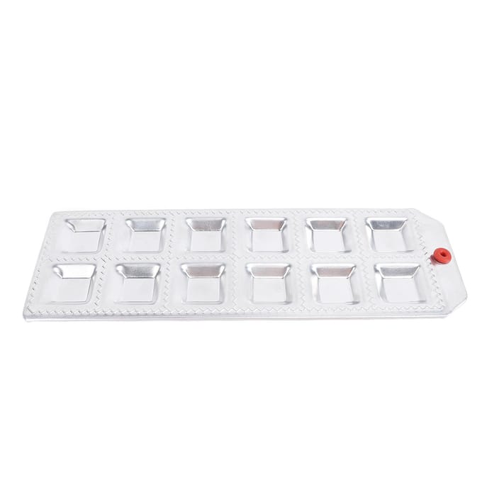 Vierkante Ravioli Maker Multifunctioneel 12 Gaten Dumpling Maakgereedschap Aluminiumlegering Pastamaker Bakplaat white