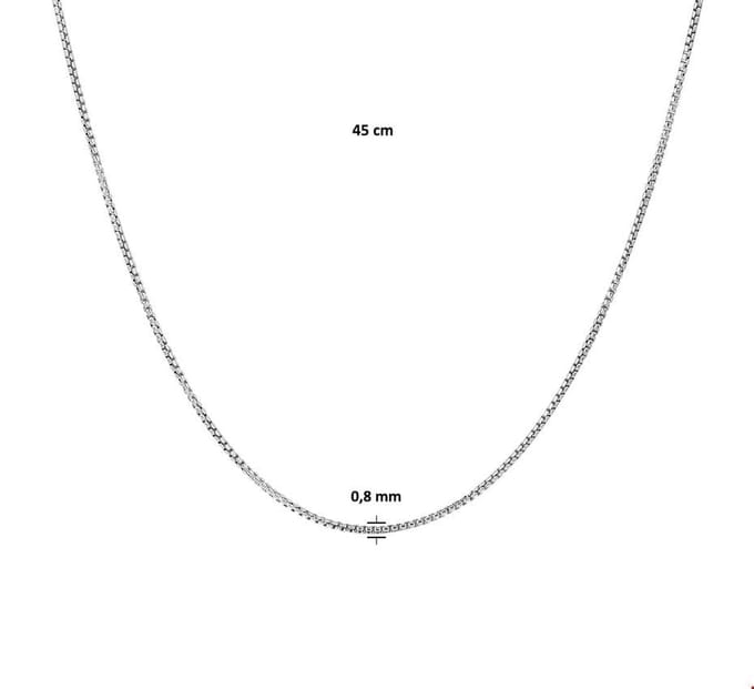 Zilver Gerhodineerde Collier venetiaans bol 0 1329032 45 cm