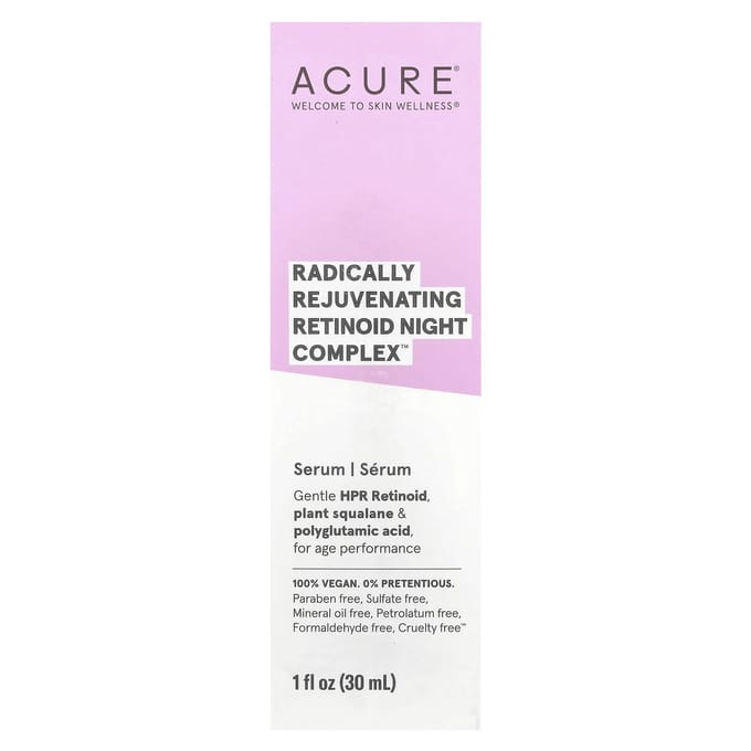 ACURE, Radically Rejuvenat Retinoid Night Complex™, Serum, 1 fl oz (30 ml) white