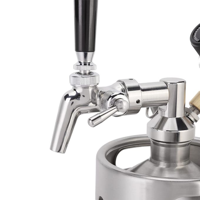 2L Roestvrij Staal Homebrew Mini Vat Kit Bierkraan+Speer+Vat+Manometer white
