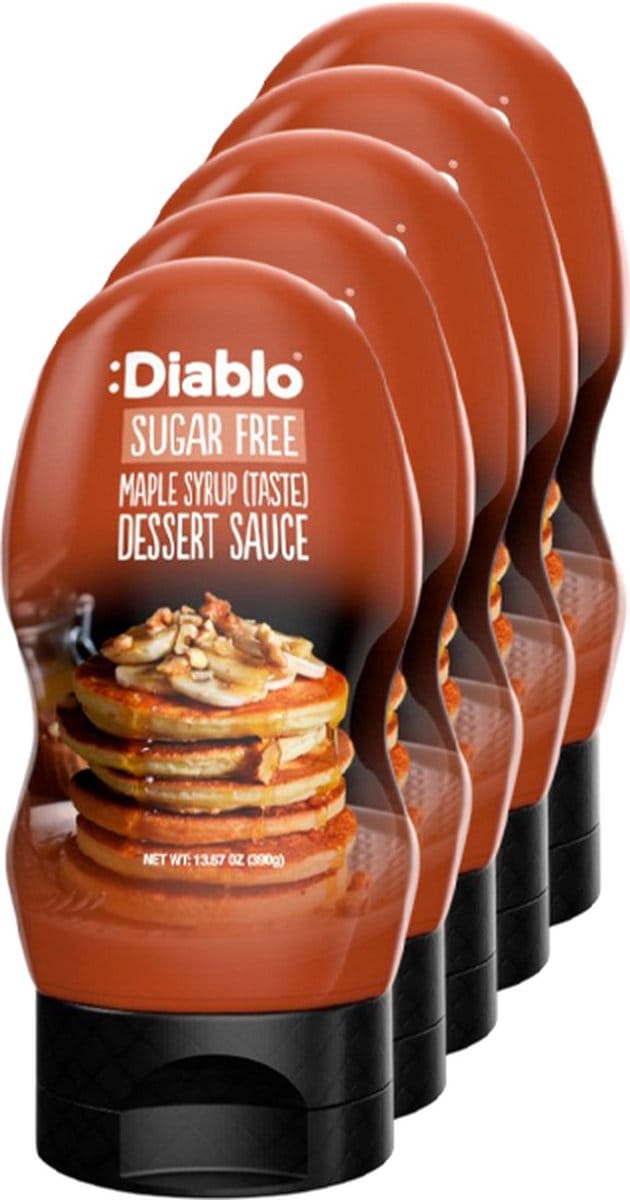 Diablo | Sugar Free | Maple Syrup Dessert Sauce | 5 Stuks | 5 x 390 gram