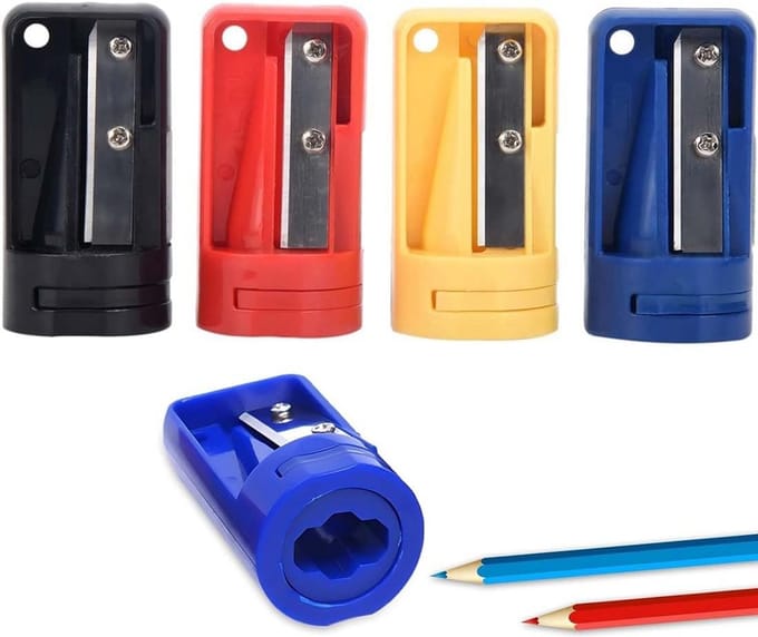 Set van 4 Handmatige Potloodslijpers voor Platte Potloden