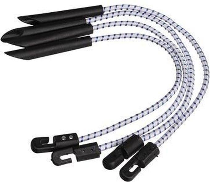 ABC-Led Dekzeil elastiek met haak - 4 stuks - 30 cm - wit
