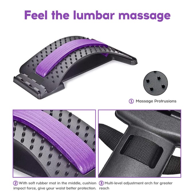 Rugsteun Houdingcorrector Lumbale stretchingcorrector Halswervel Stretching Massager black
