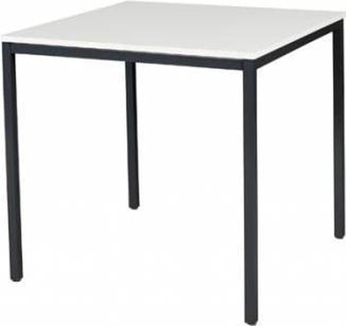 Bureautafel - Domino Basic 80x80 wit - zwart frame