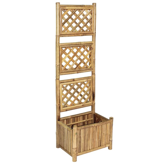 vidaXL - Plantenbak - verhoogd - met - rek - 40 - cm - bamboe