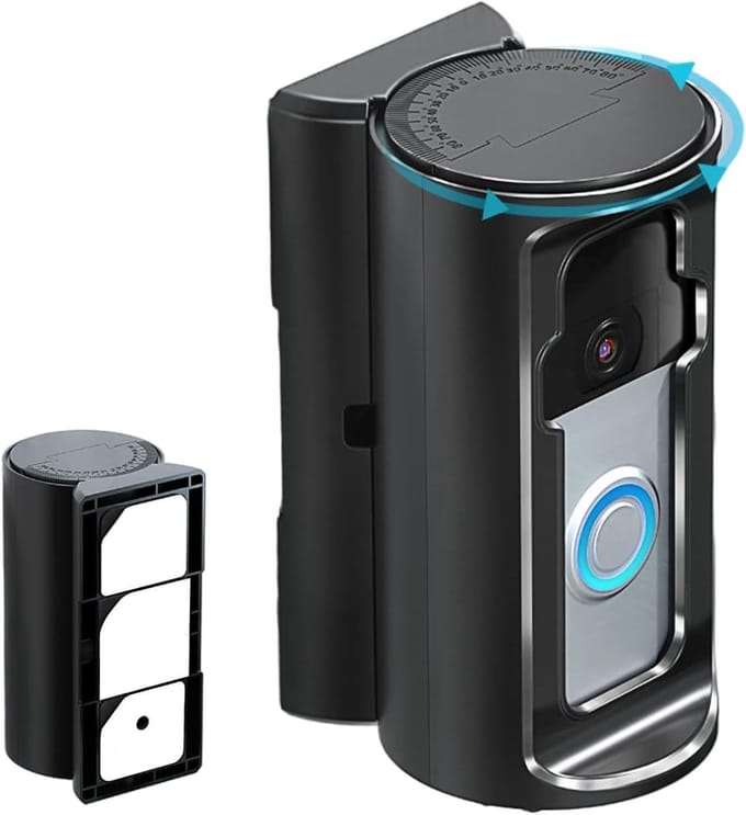 Ring Bevestiging - Camera Houder - Huis Beveiligen - Niet-borende Installatie - 23 cm - Zwart