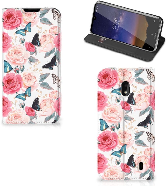 Nokia 2.2 Smart Cover Butterfly Roses
