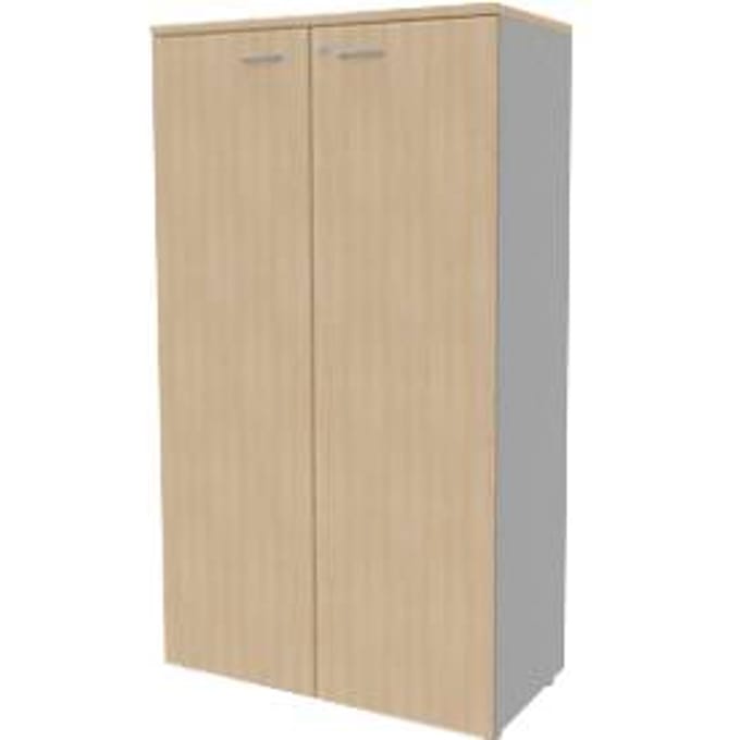 Kast ARLON OFFICE, 4 ordnerhoogtes, afsluitbaar, B 900 x D 450 x H 1600 mm, eikenhouten decor/aluminium