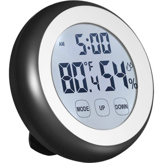 Digitale thermometer hygrometer temperatuur-vochtigheidsmeter wekker aanraaktoets met achtergrondverlichting with Backlight white