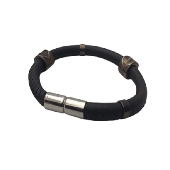 Magneetarmband-Teen Black Leather