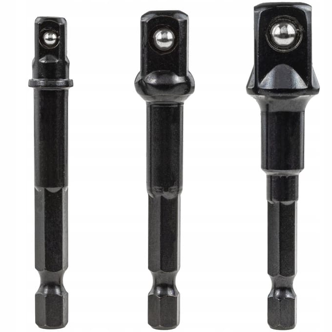 Adapterset Schroefmachine 1/4" 3/8" 1/2" - 3 Delig Versterkt