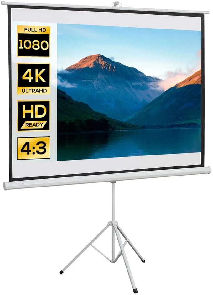 Roossentials projectiescherm met statief - Projectorscherm - Projectiescherm - Beamer scherm - Met standaard - Verstelbaar -