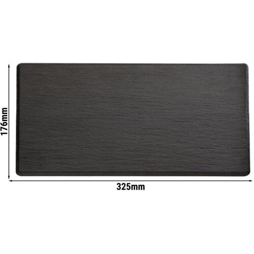 GGM Gastro (6 Stück) GN-Tablett 1/3 - SLATE - Melamin - Höhe: 12mm - Schwarz