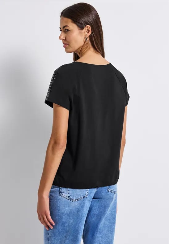 Shirt met schouderdetail