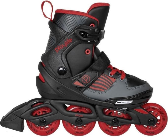 Playlife Inline Skates Dark Breeze 82a Zwart/rood Maat 32/35