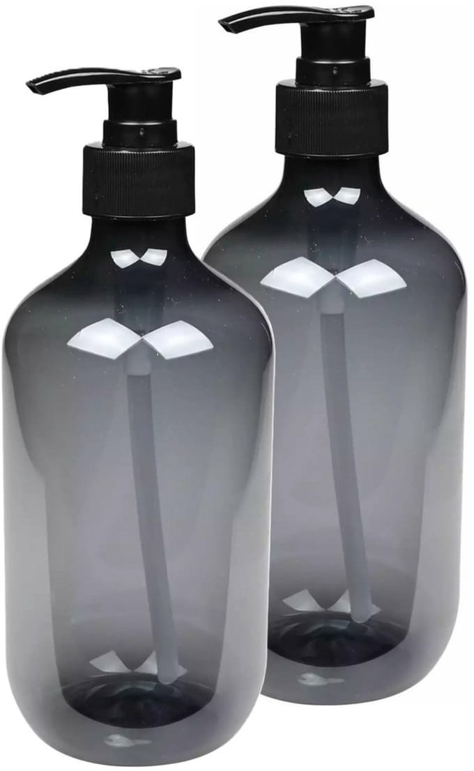 Benson Zeepdispenser - 2x - blauwgrijs - 500 ml - zeeppompje - D7 x H19 cm